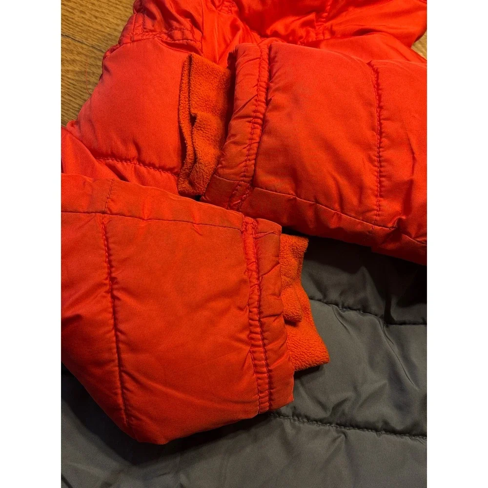 Old Navy Frost Free Puffer Jacket 3T Orange Gray Colorblock Hooded Winter Coat